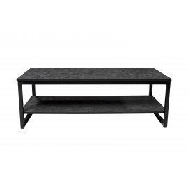 Журнальный стол LOFT из дерева и металла с полкой, 110/55