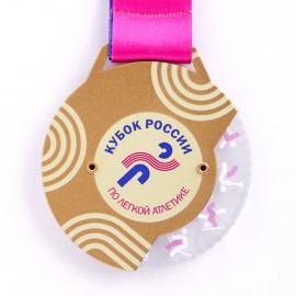 Медаль из металла и акрила круглой формы. MN366