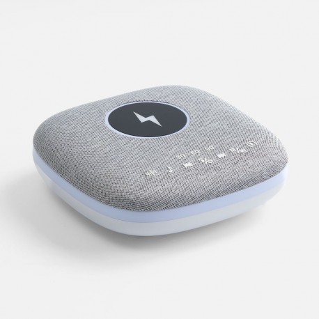 Bluetooth-колонка с беспроводной зарядкой и подсветкой Terrafonic, серая