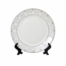 Тарелка белая фарфоровая с орнаментом "Пальмовая ветвь"