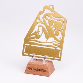 Медаль спортивная металлическая "Плавание". Уникальный дизайн. Золото/серебро/бронза. 10.3 х 7.8 см.