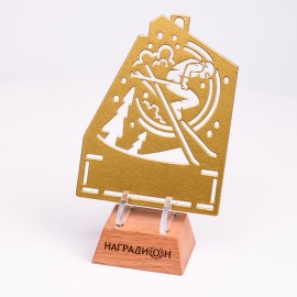 Медаль резная спортивная. Лыжи. MN79